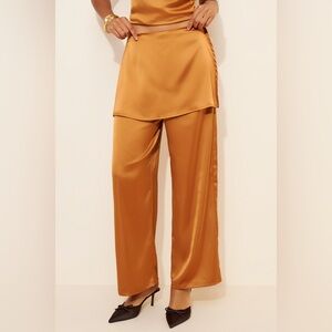 Feñareta -Ocher Satin Skirt Pants size M